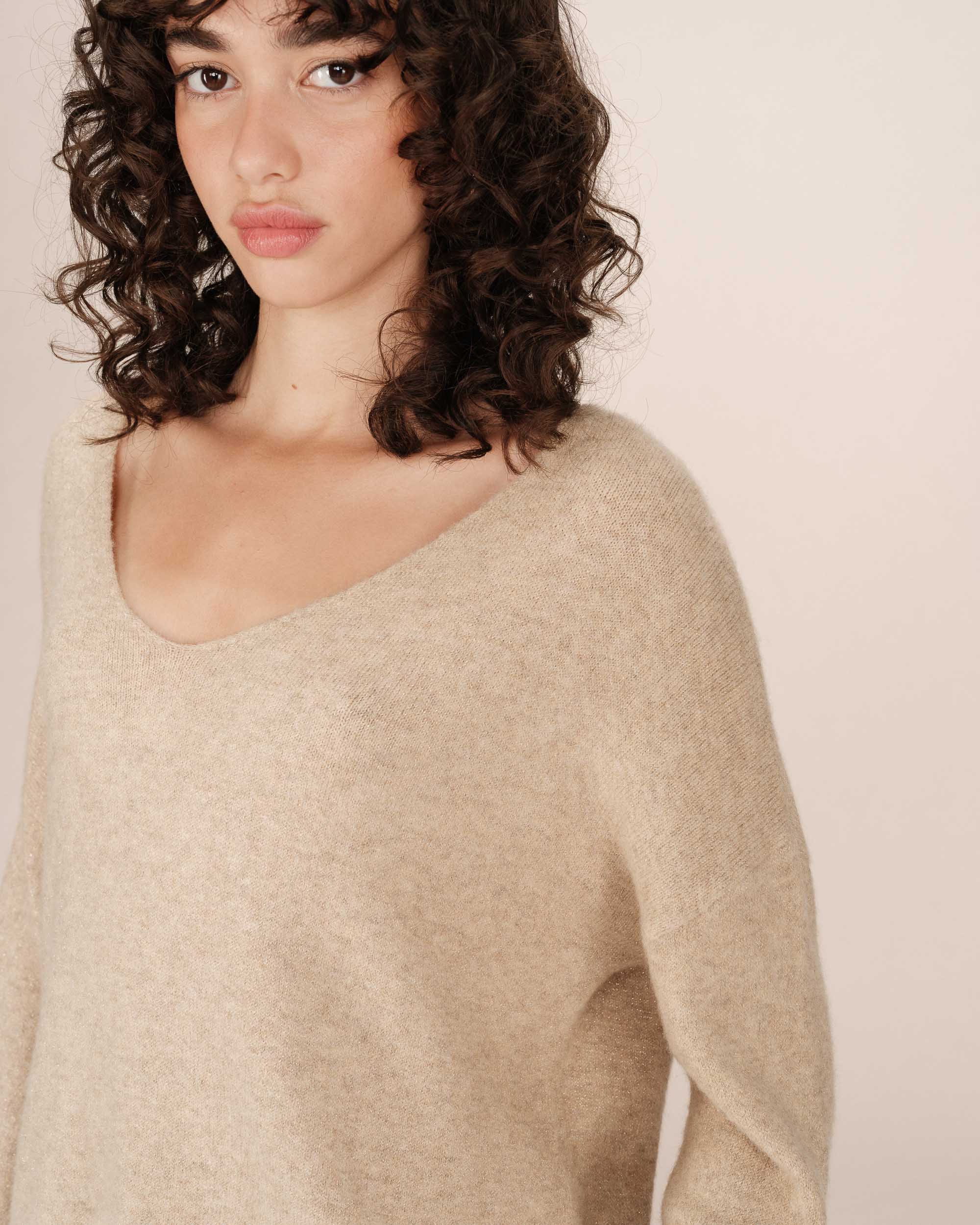 Pull en lurex vanille Salvador