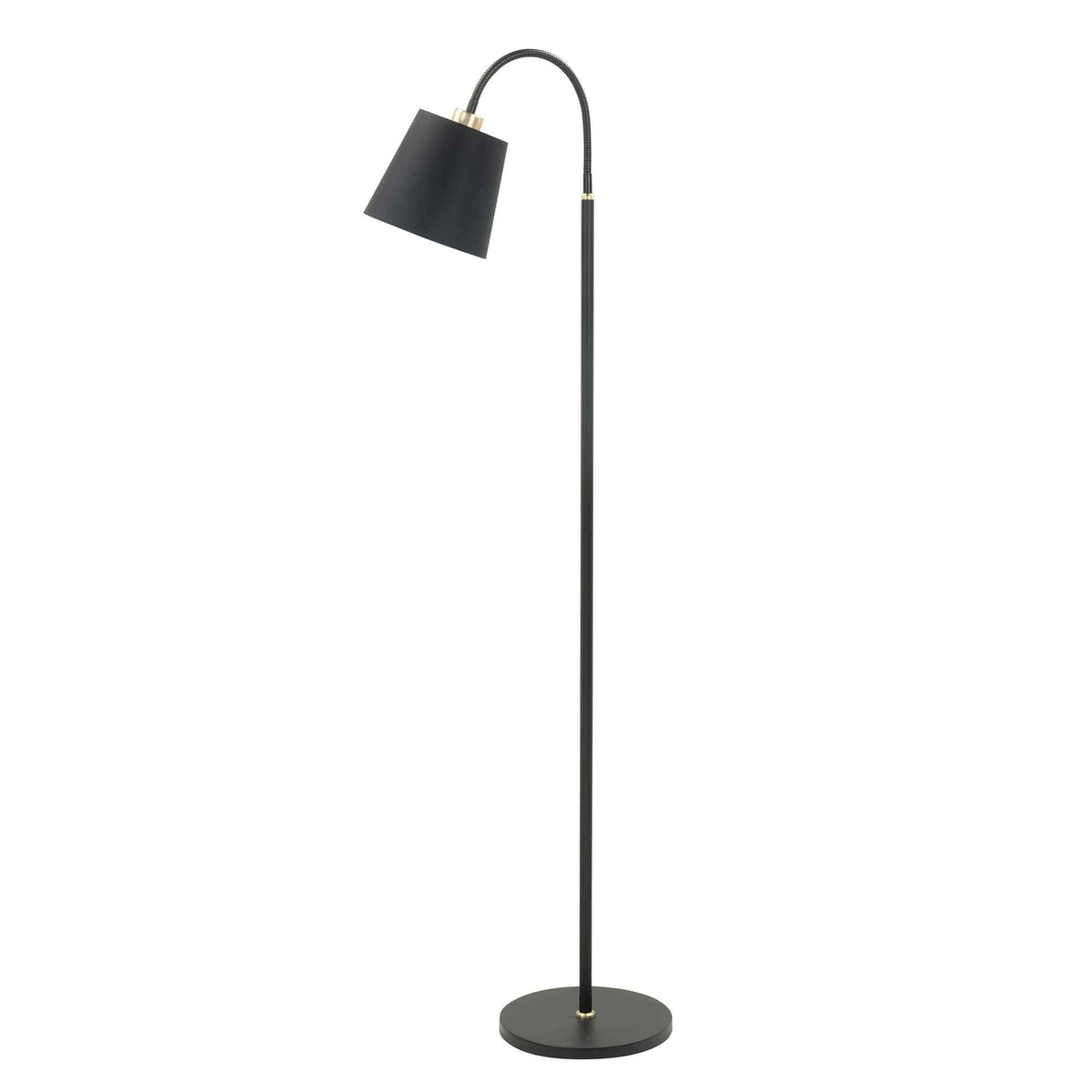 Highlight vloerlamp Texas - 1 lichts - 26 x 140  cm - zwart goud