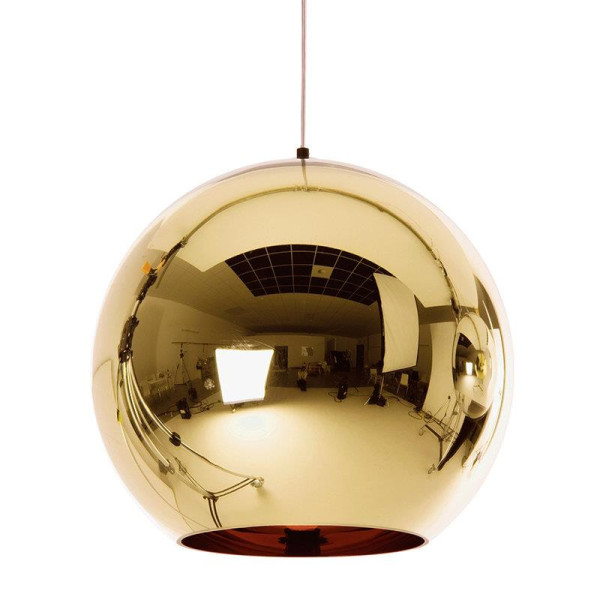LAMPA WISZĄCA 30cm MIRROR GLOW - M złota szklana