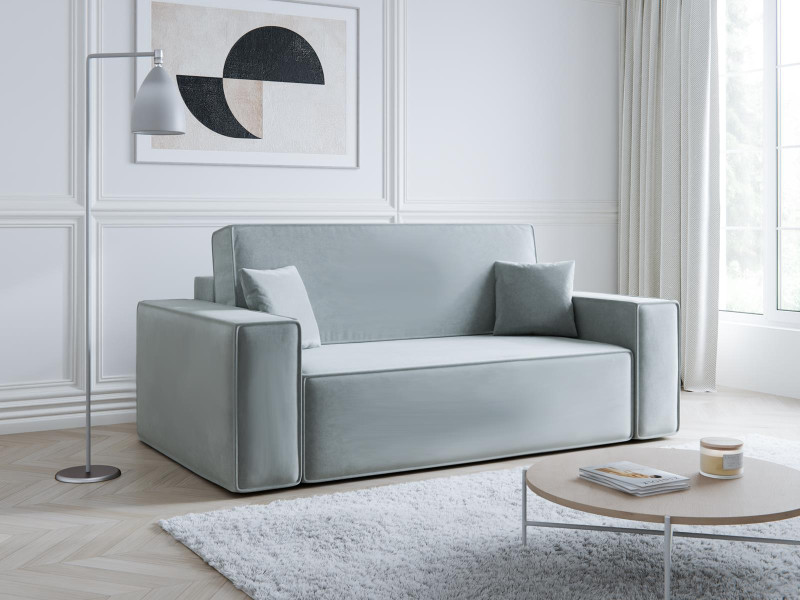 Szara sofa dwuosobowa 175 cm szeroka CARLS