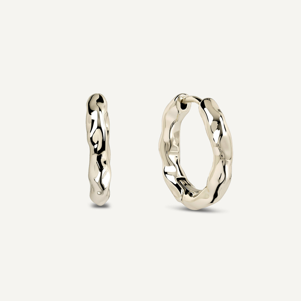 Hadley Lane - Gold Plated Hammer Hoop Earrings