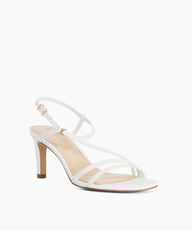Maiple T White - Leather Logo-Detail Heeled Sandals