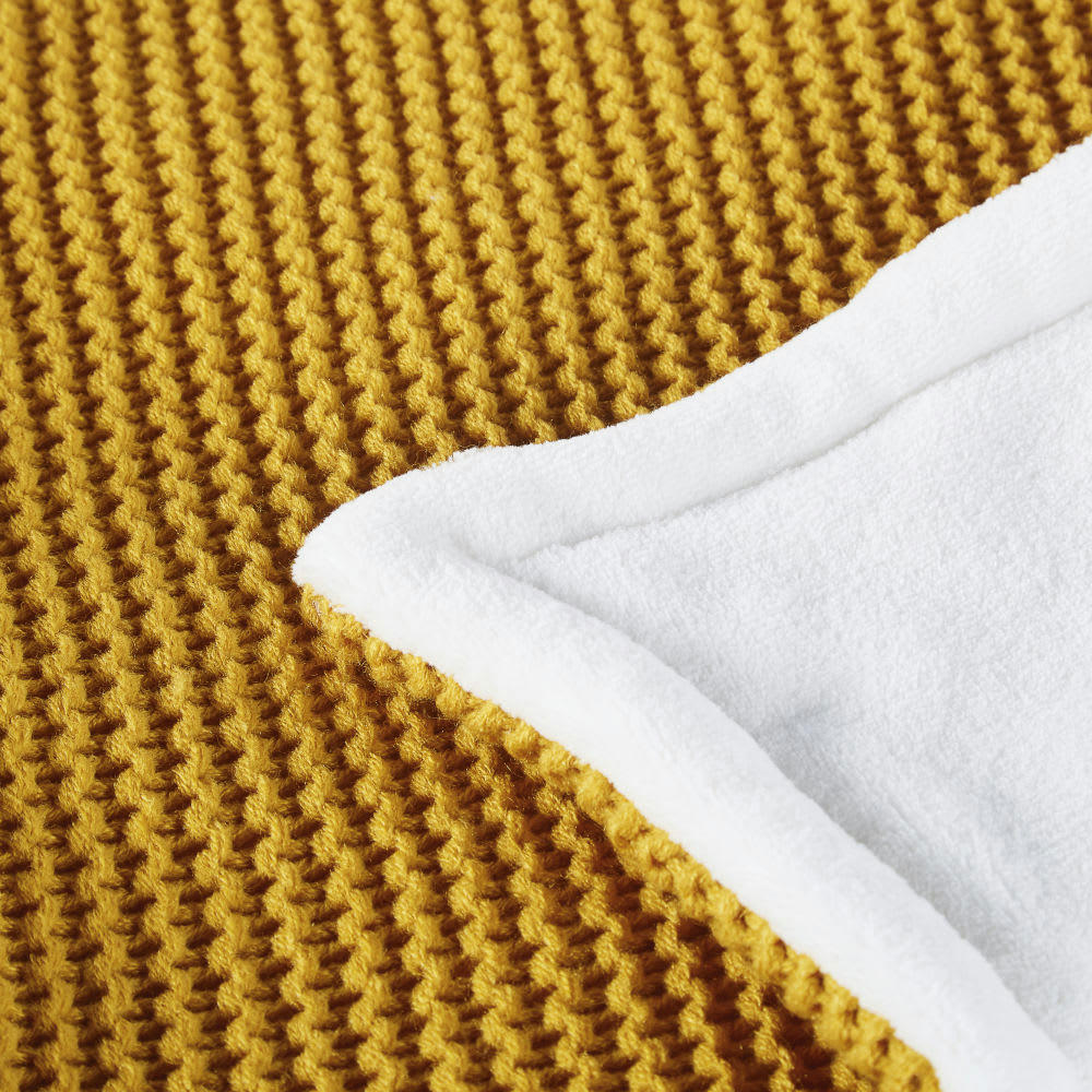 MIMIZAN - Couverture bébé coloris caramel et blanc 77x77