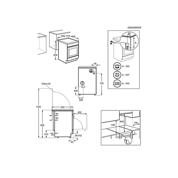 ELECTROLUX cuisinière mixte 3 1 four catalyse LKM624022W
