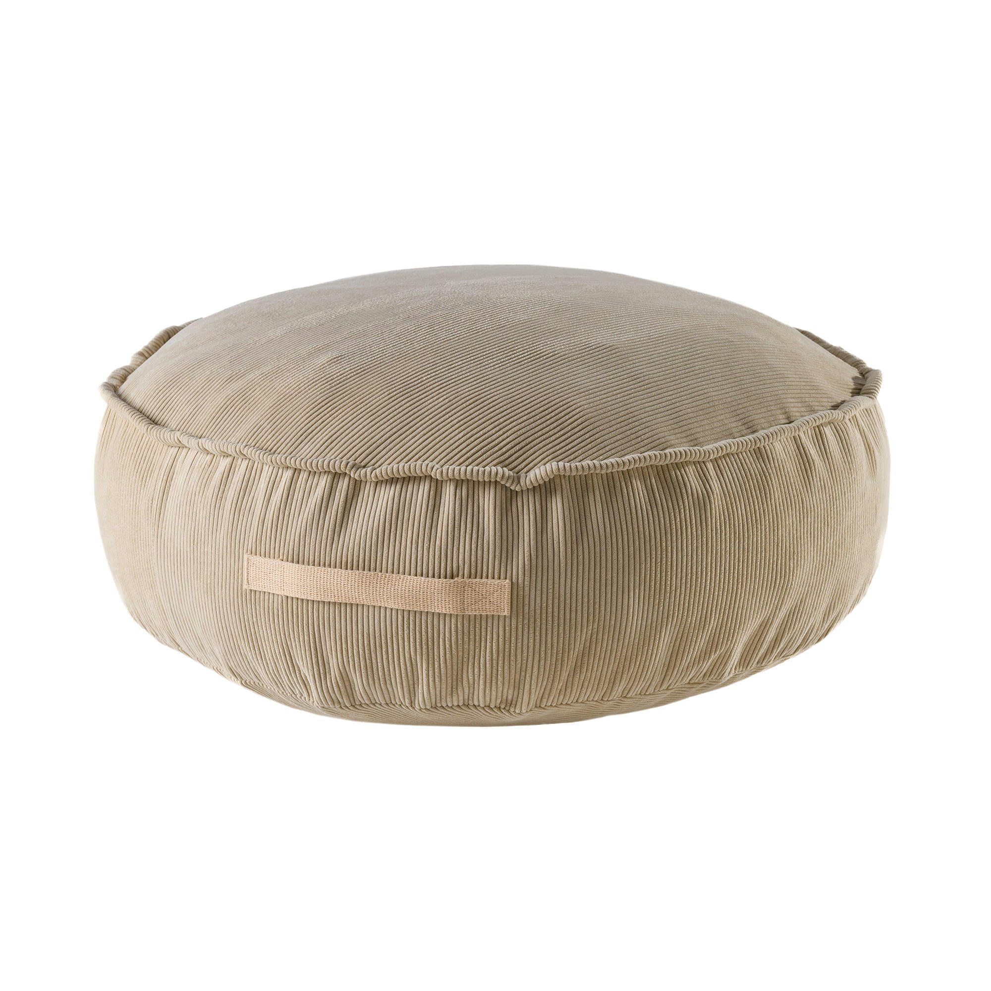 - MeowBaby® Pouf en Velours Côtelé Rond pour enfants, 65x20 cm, Sable