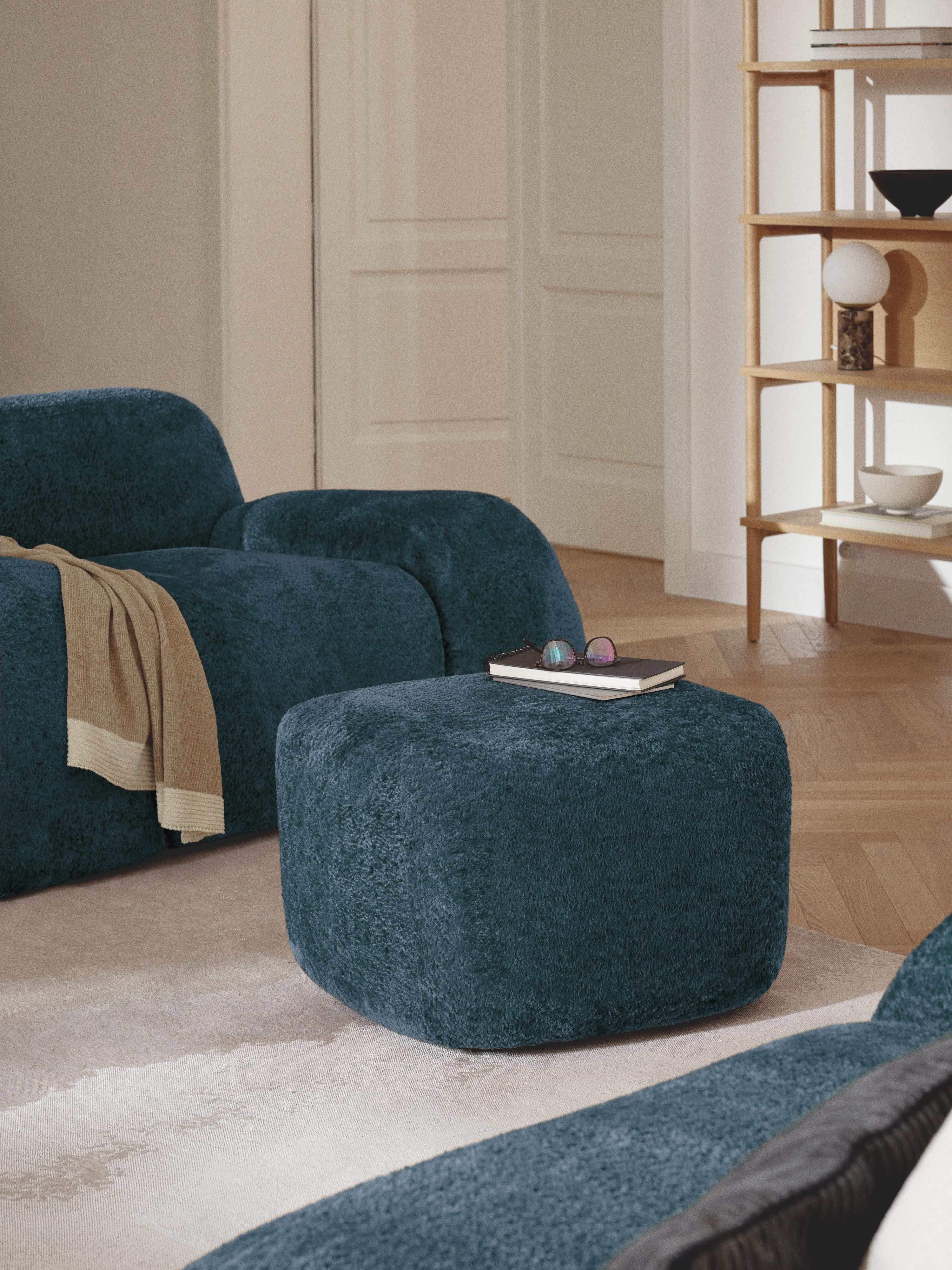 Sofa-Hocker Wolke aus Teddy-Bouclé