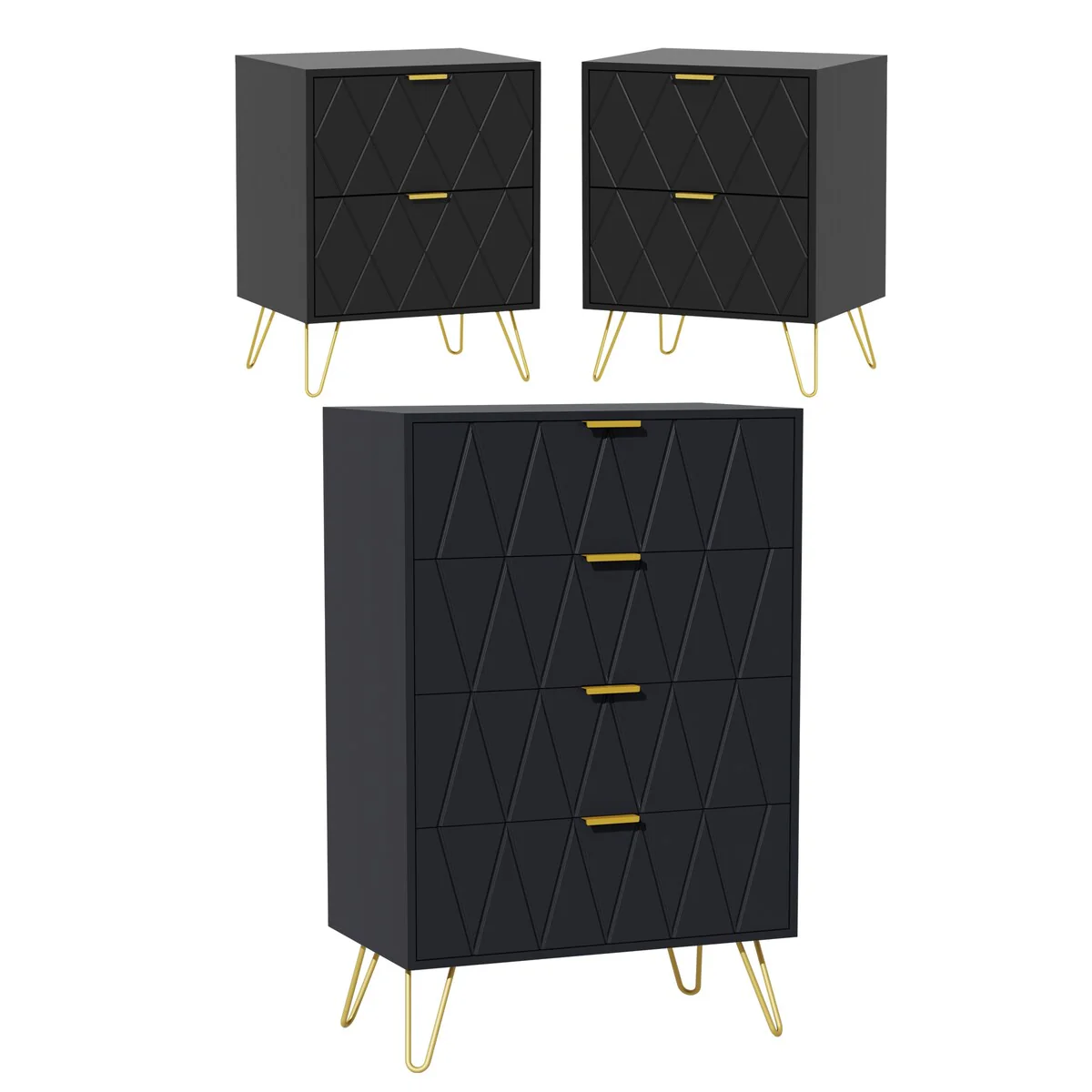 4 Drawer Dresser and Night Stand Sets for Bedroom Set of 2 & 4 Drawer Dresser Combo