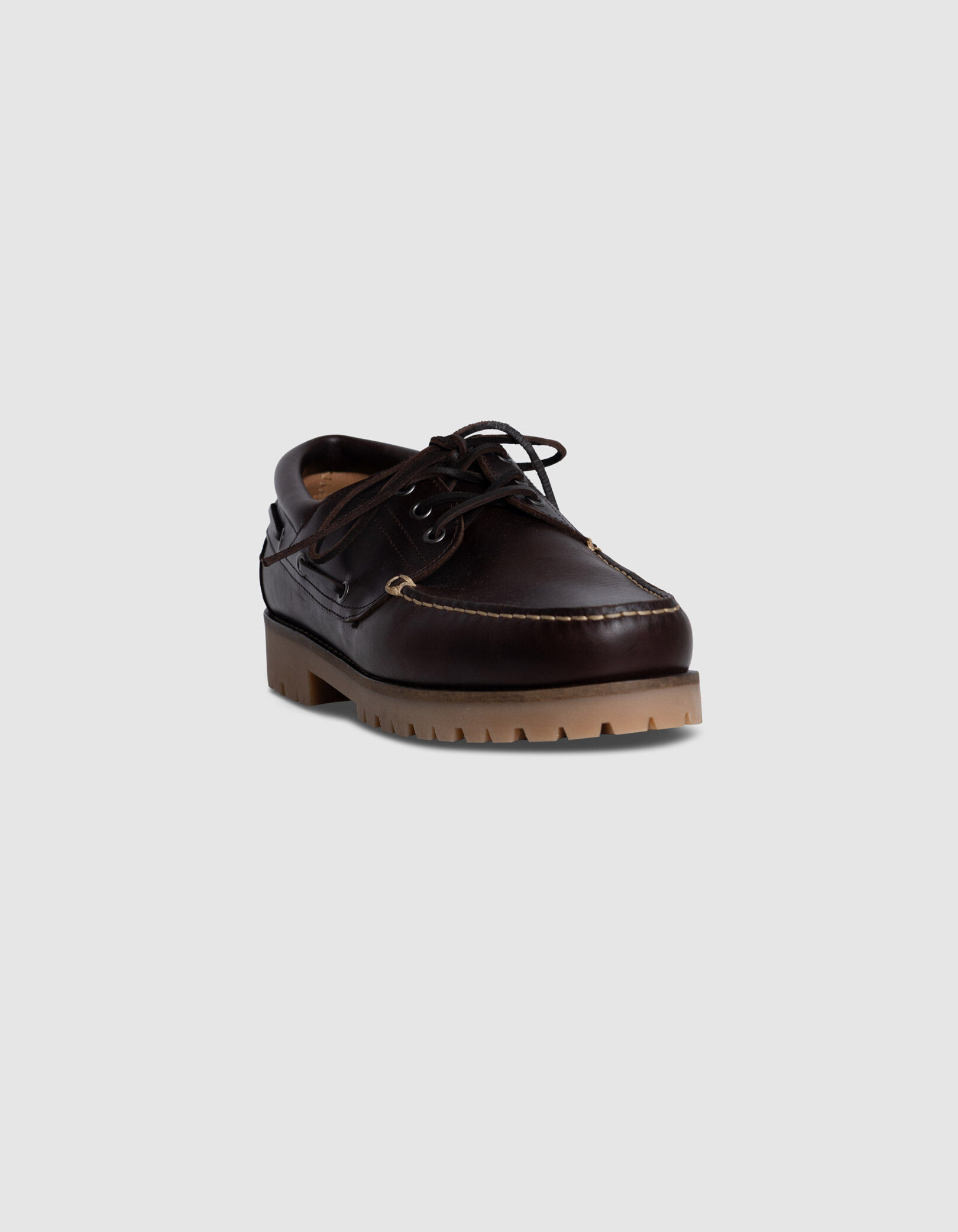 Chaussures bateau marron cuir Homme