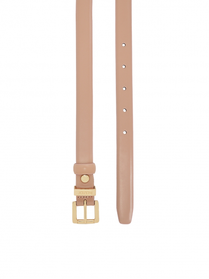 Narrow light pink leather belt