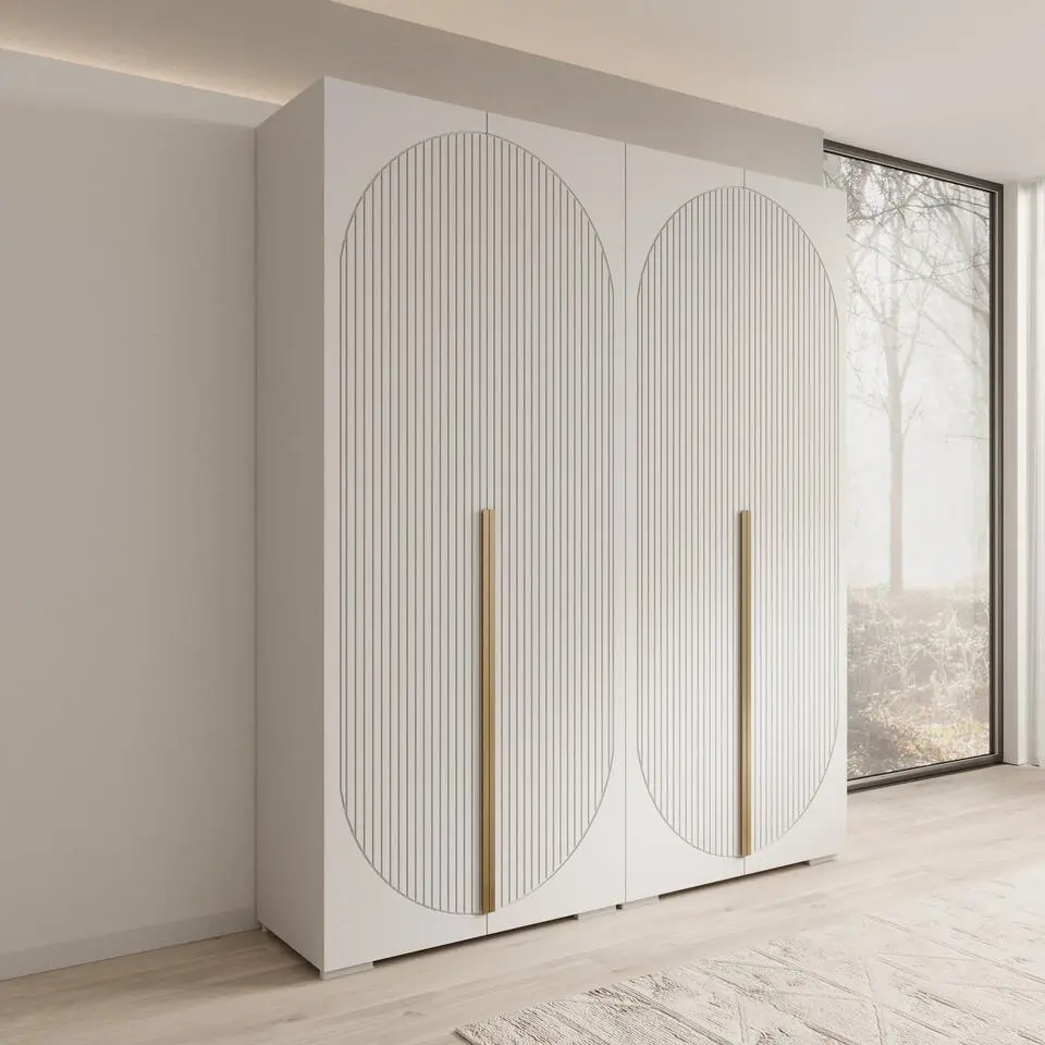 Meubella - Mayfair - Kledingkast 4-deurs - Wit - 200x47x237 cm