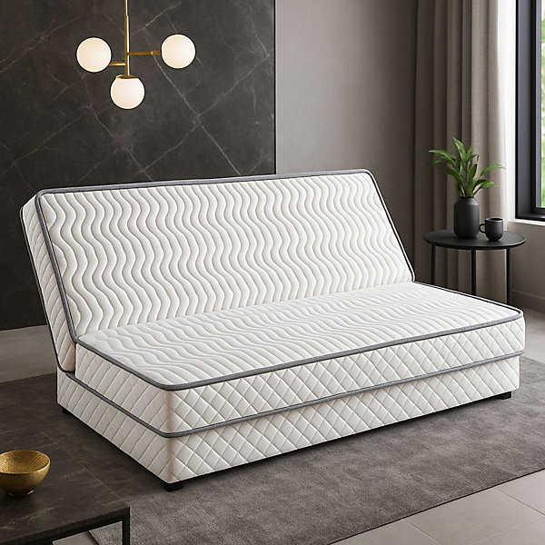 Matelas tres ferme clic clac 130x200 x 10 cm - decoupe assise 70 cm - 5 zones de confort - tres respirant - usage quotidien