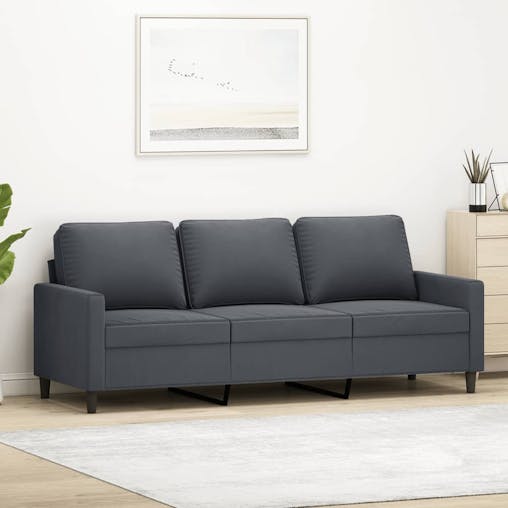 NNEVL 3-Seater Sofa Dark Grey 180 cm Velvet