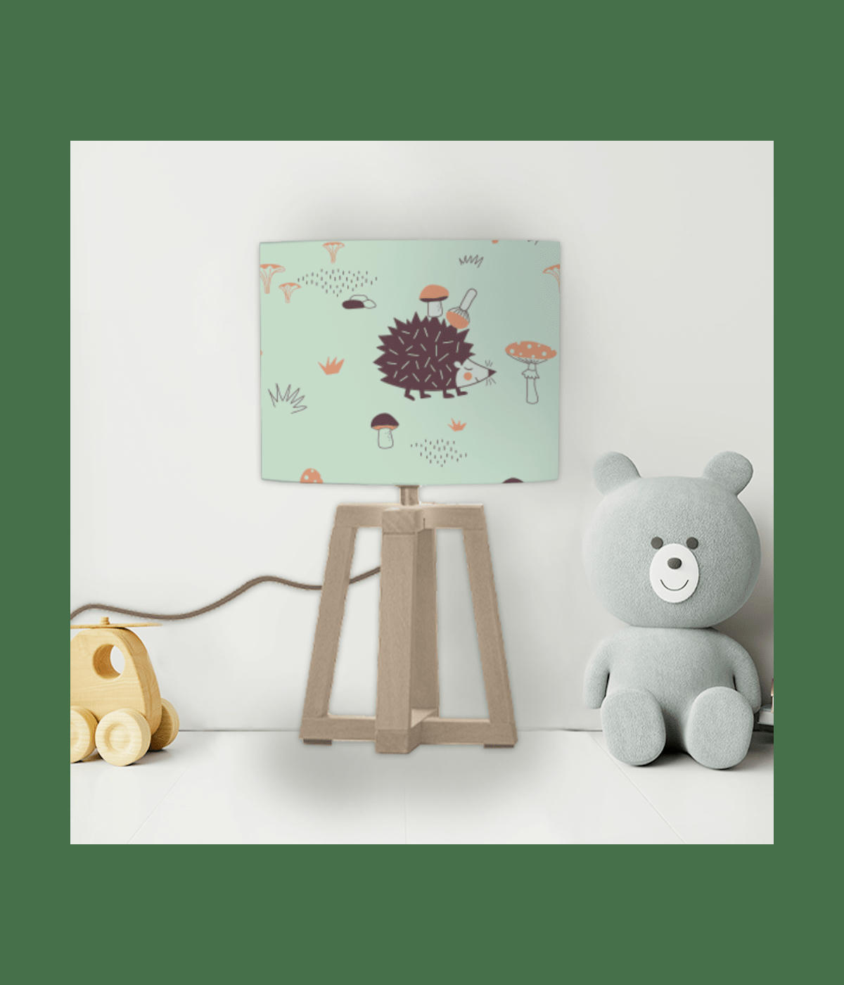 ENFANT - Abat-jour chevet enfant Hérisson Petit Bleu D: 25 x H: 20