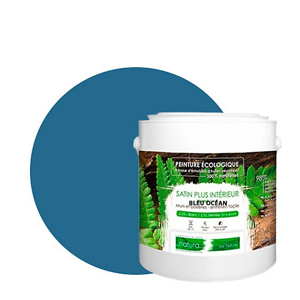 Bleu Océan Peinture interieur aspect satin Natura - Bleu Ocean - 2.5L