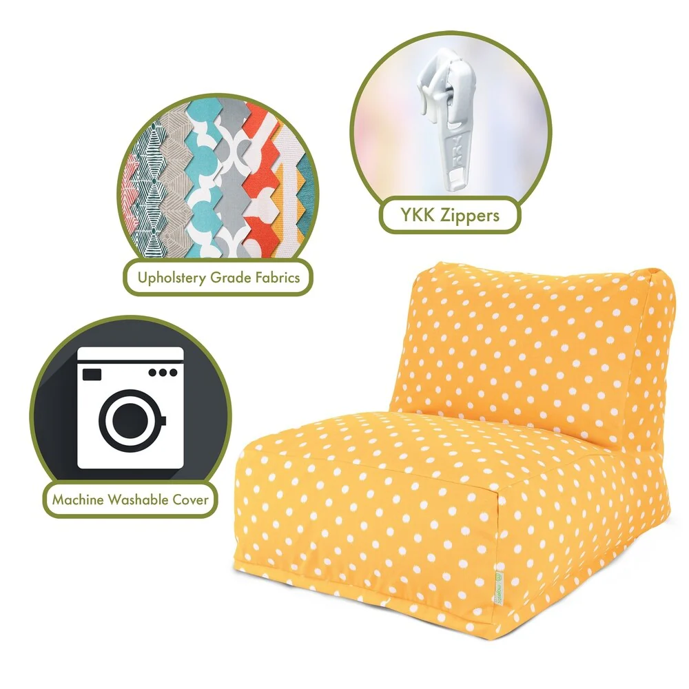 Majestic Home Goods Indoor Outdoor Ikat Dot Bean Bag Chair Lounger 36 in L x 27 in W x 24 in H