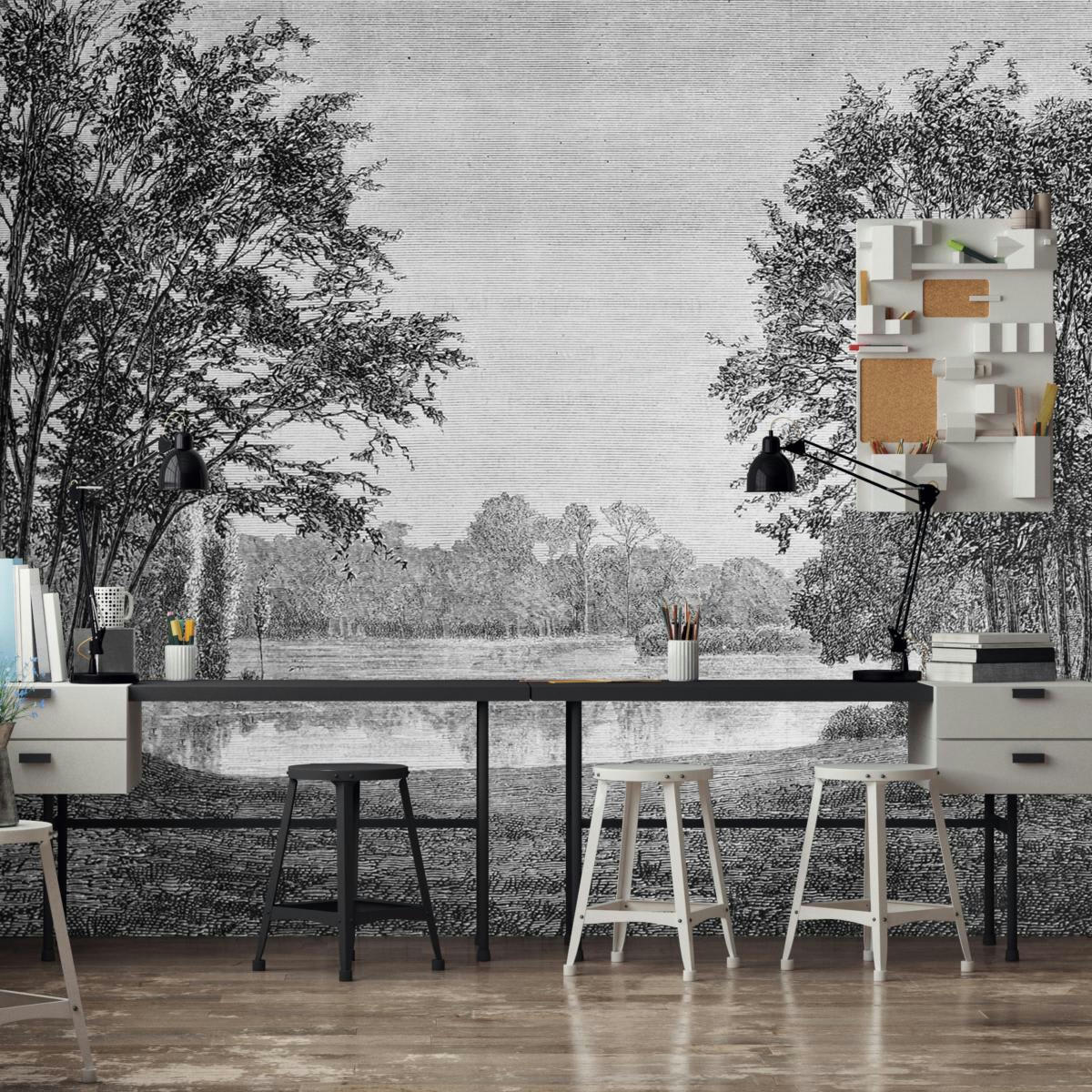 - Papier peint panoramique gravure Boulogne 270x390cm