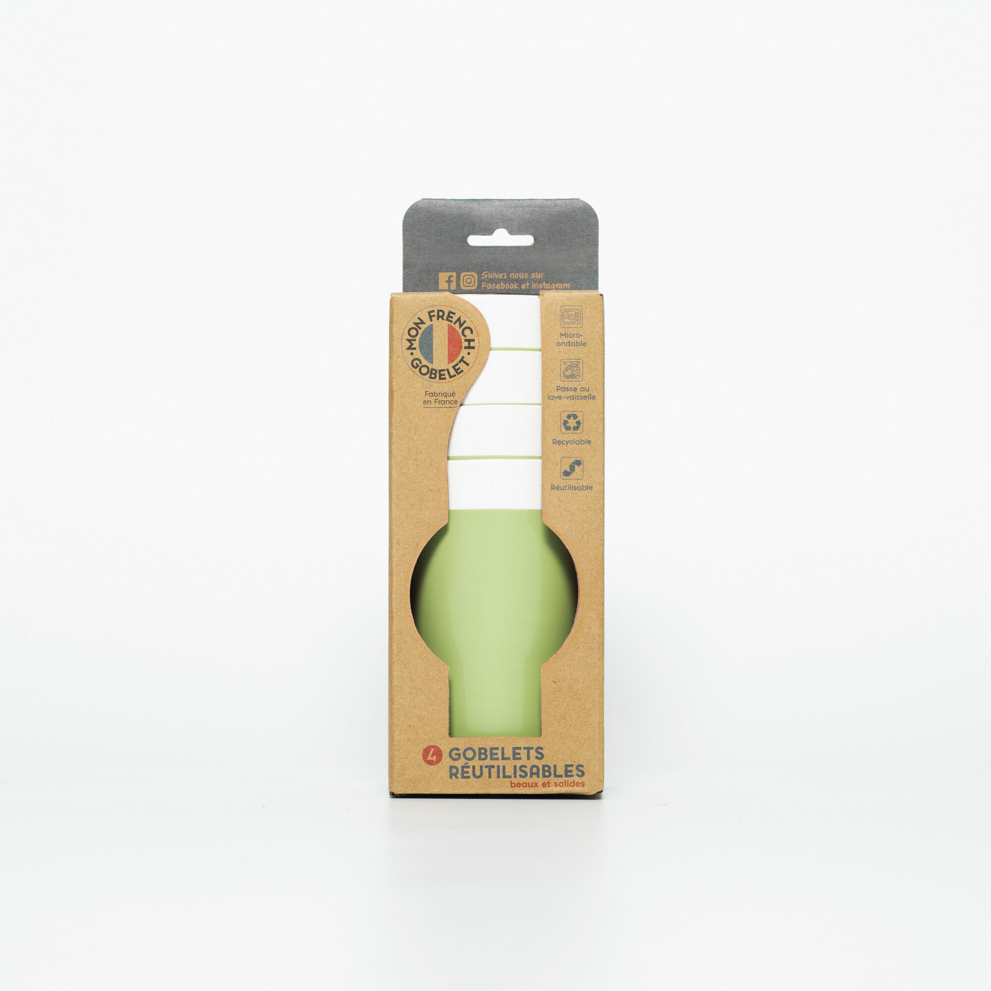 Conjunto de 4 copos UNIE verde 33cl