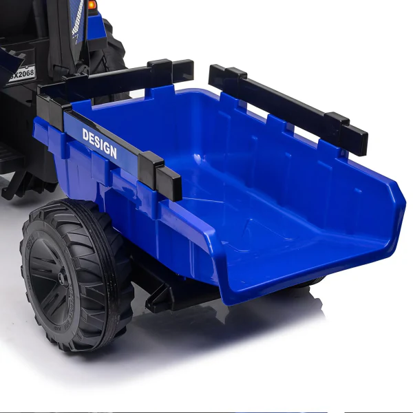 3-in-1 Ride-On Tractor, 24V Electric, Excavator  Bulldozer, Remote Control, LED, Music, USB/Bluetooth max 66 lbs �C Bright-blue