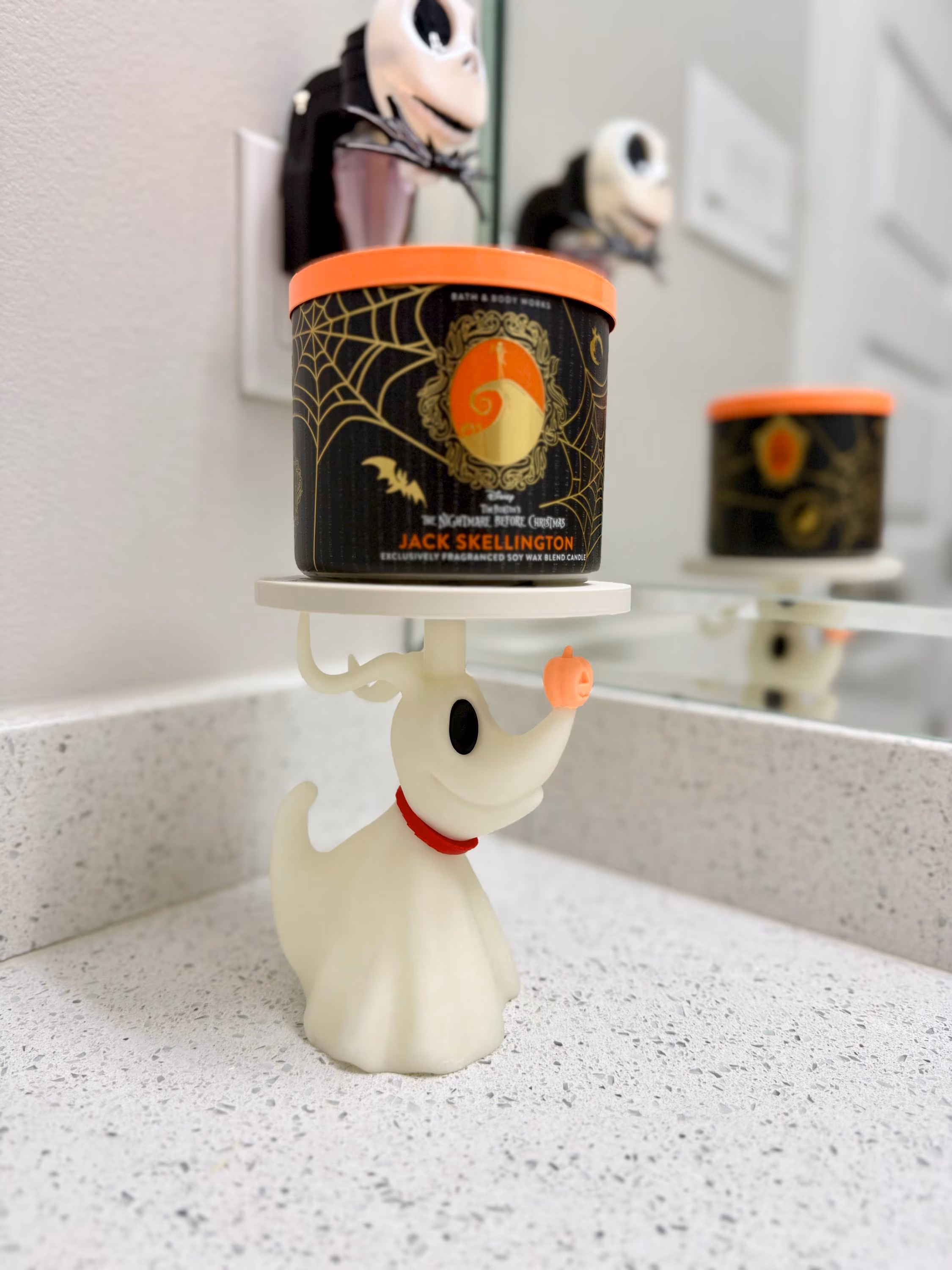 Ghost Dog Candle Holder – Halloween Candle Display Stand – Bath and Body Works 3 WIC candle