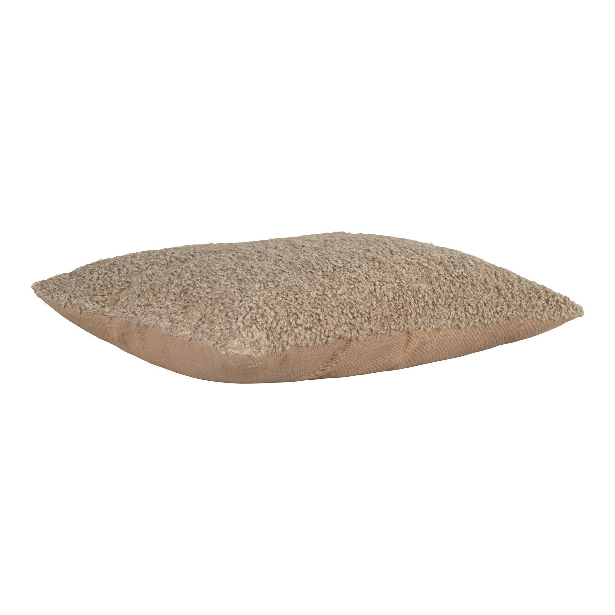 Coussin rectangulaire beige en bouclette BRUGES