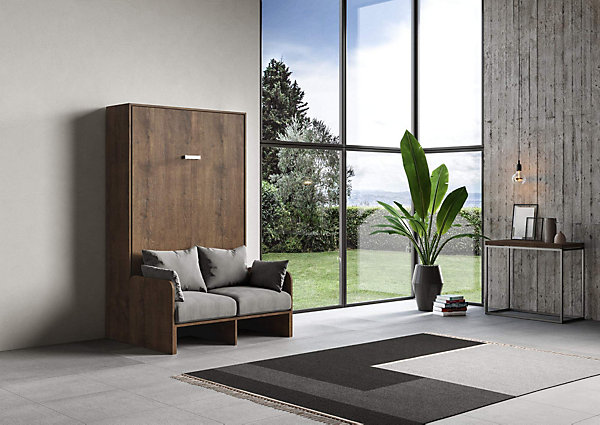 Lit 120 Kentaro canapé escamotable vertical Noyer