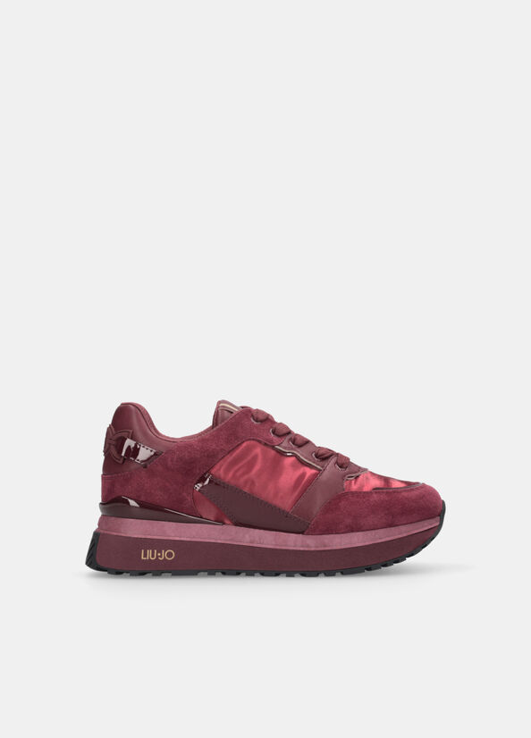 Sneakers platform in pelle