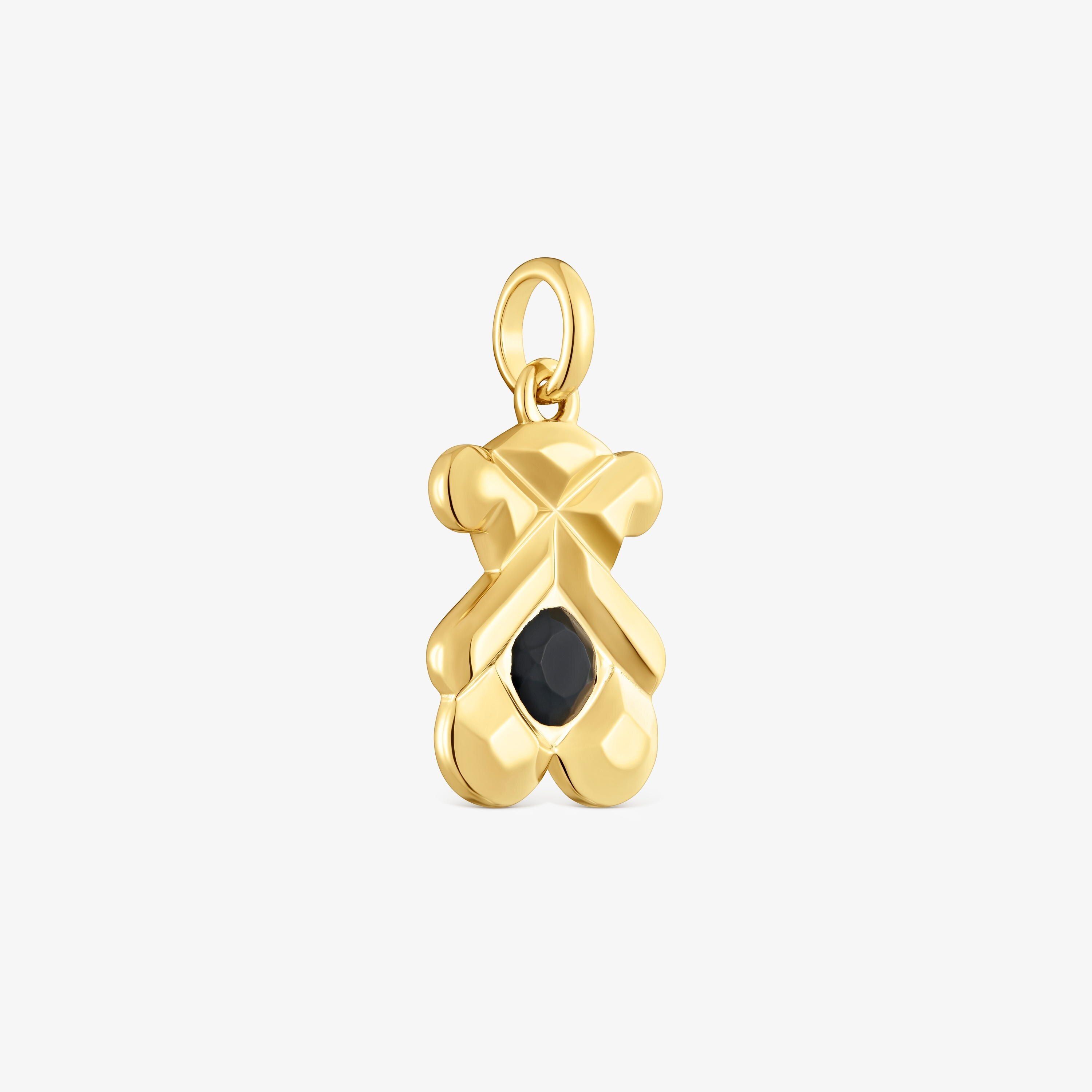 Colgante con baño de oro 18 kt sobre plata y ónix TOUS Sweet 40s