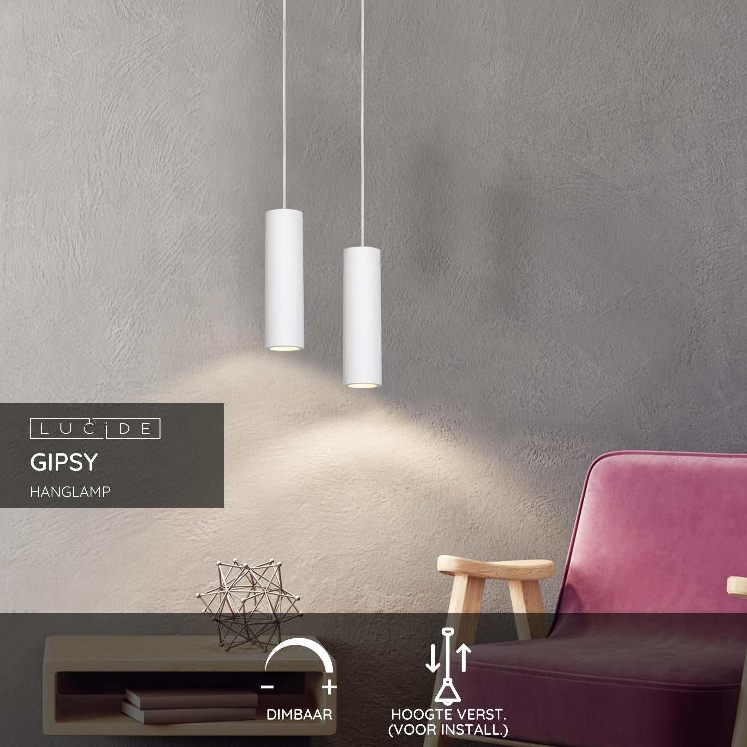 Lucide GIPSY Hanglamp - Wit