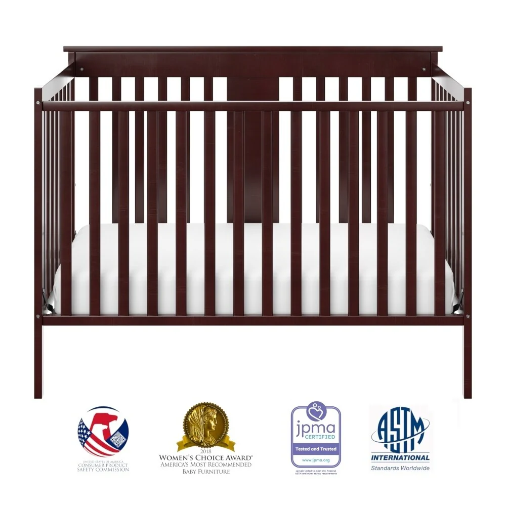 Storkcraft Mission Ridge 4 in 1 Convertible Crib - Adjustable Height Bed for Infant or Toddler