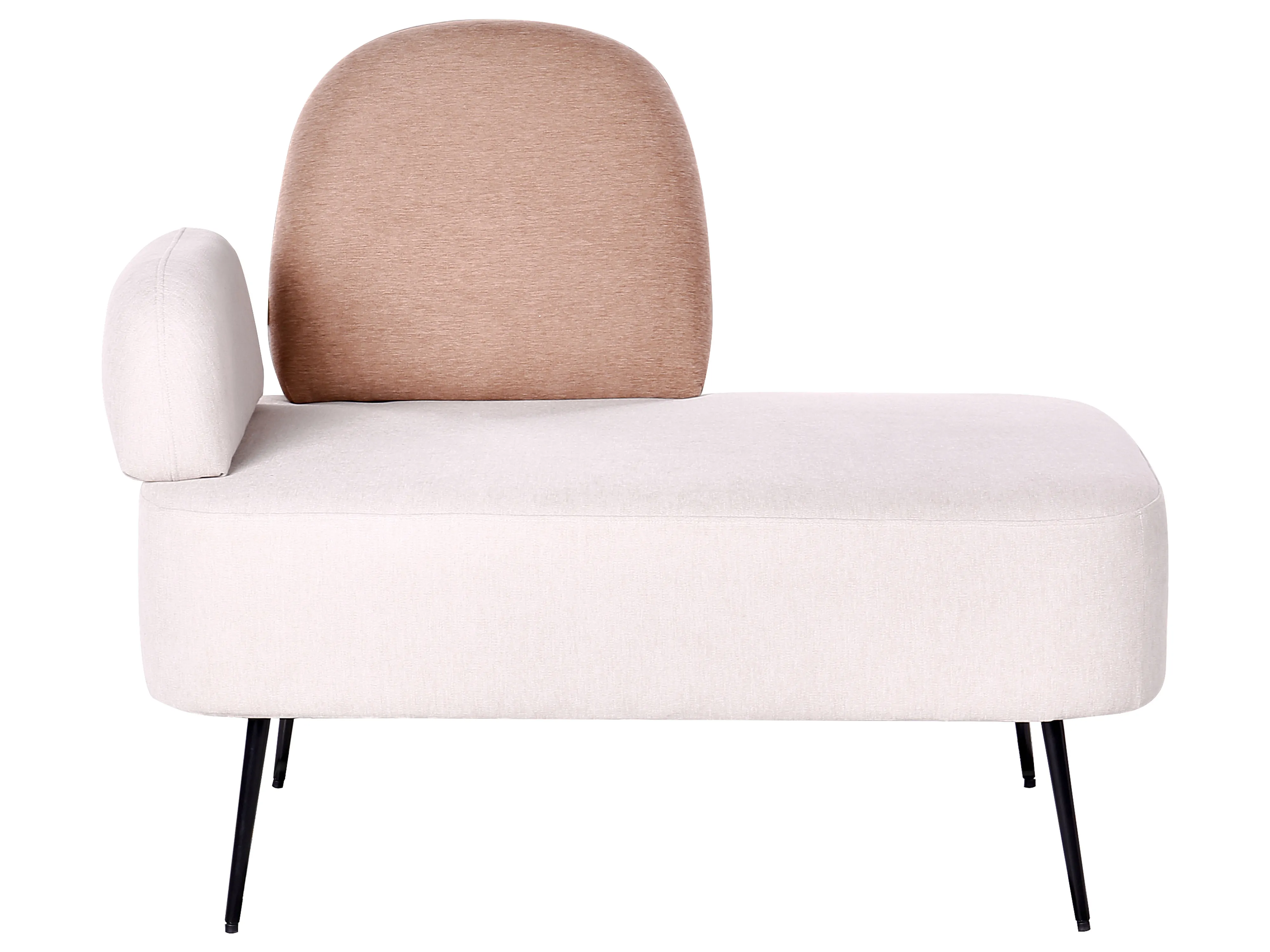 Left-Hand Chaise Longue ARCEY Fabric Brown