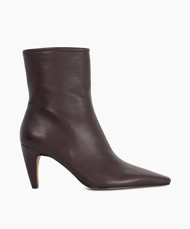 Overt Burgundy - Leather Heeled Ankle Boots