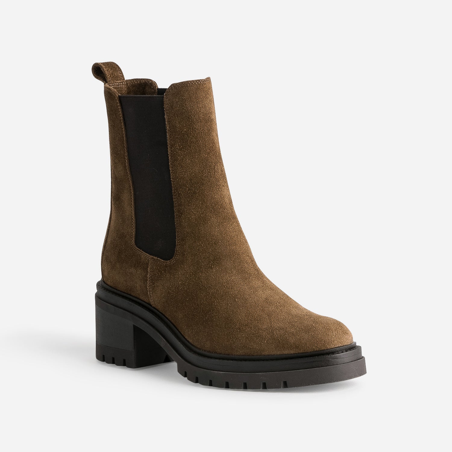 Chelsea boots TEXTO marron cuir velours
