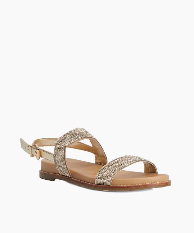 Levias Gold - Embellished Flat Sandals