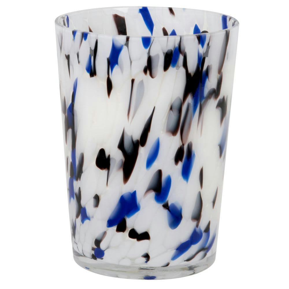 - Bougie parfumée en verre transparent, noir et bleu 1120g