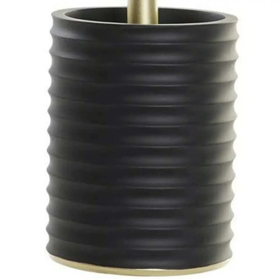 Items - Toiletborstel - luxe houder - keramiek - zwart goud - 38x13 cm