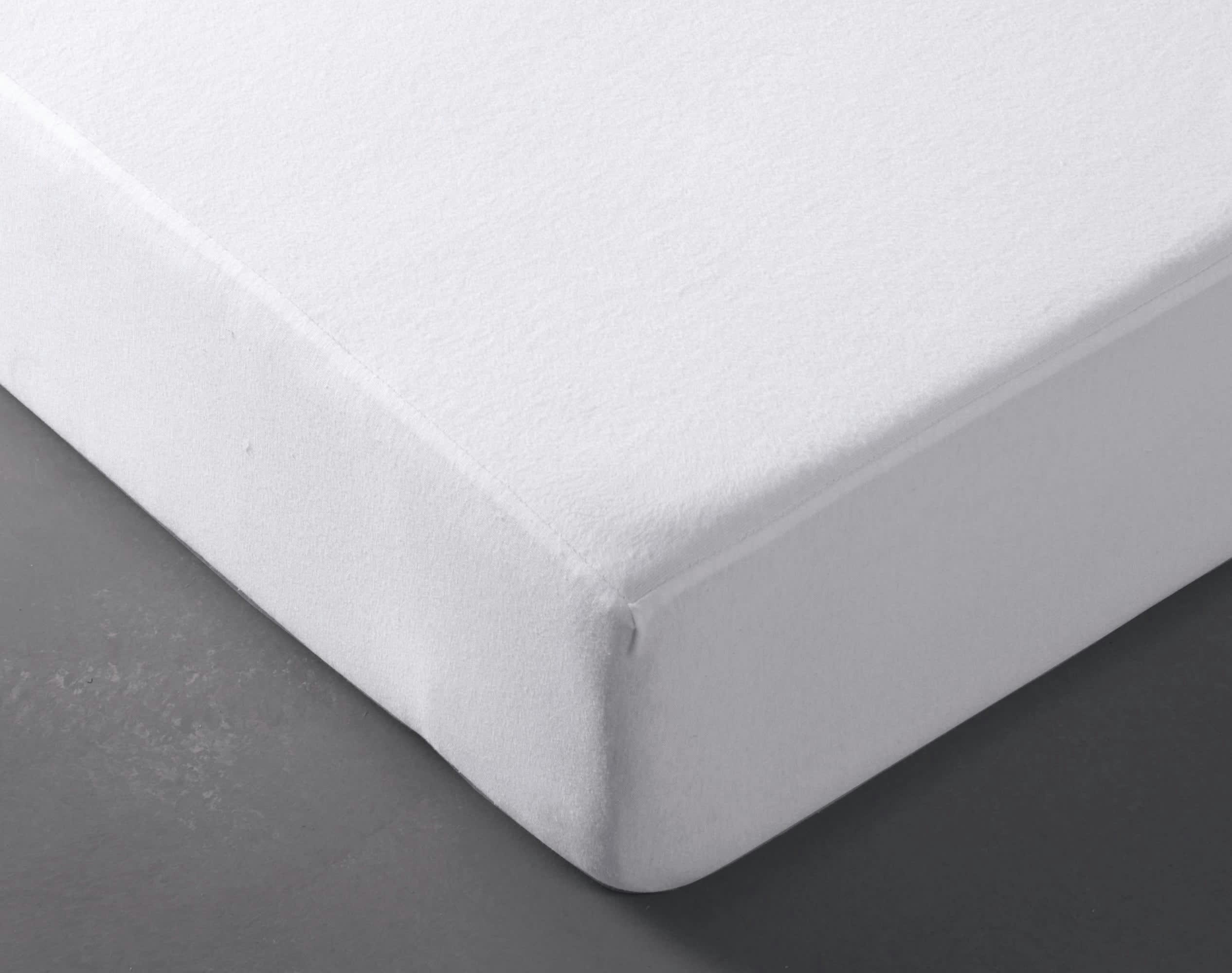 KOCHIA - Protection de matelas 80x190 blanc en coton 190 g/m2