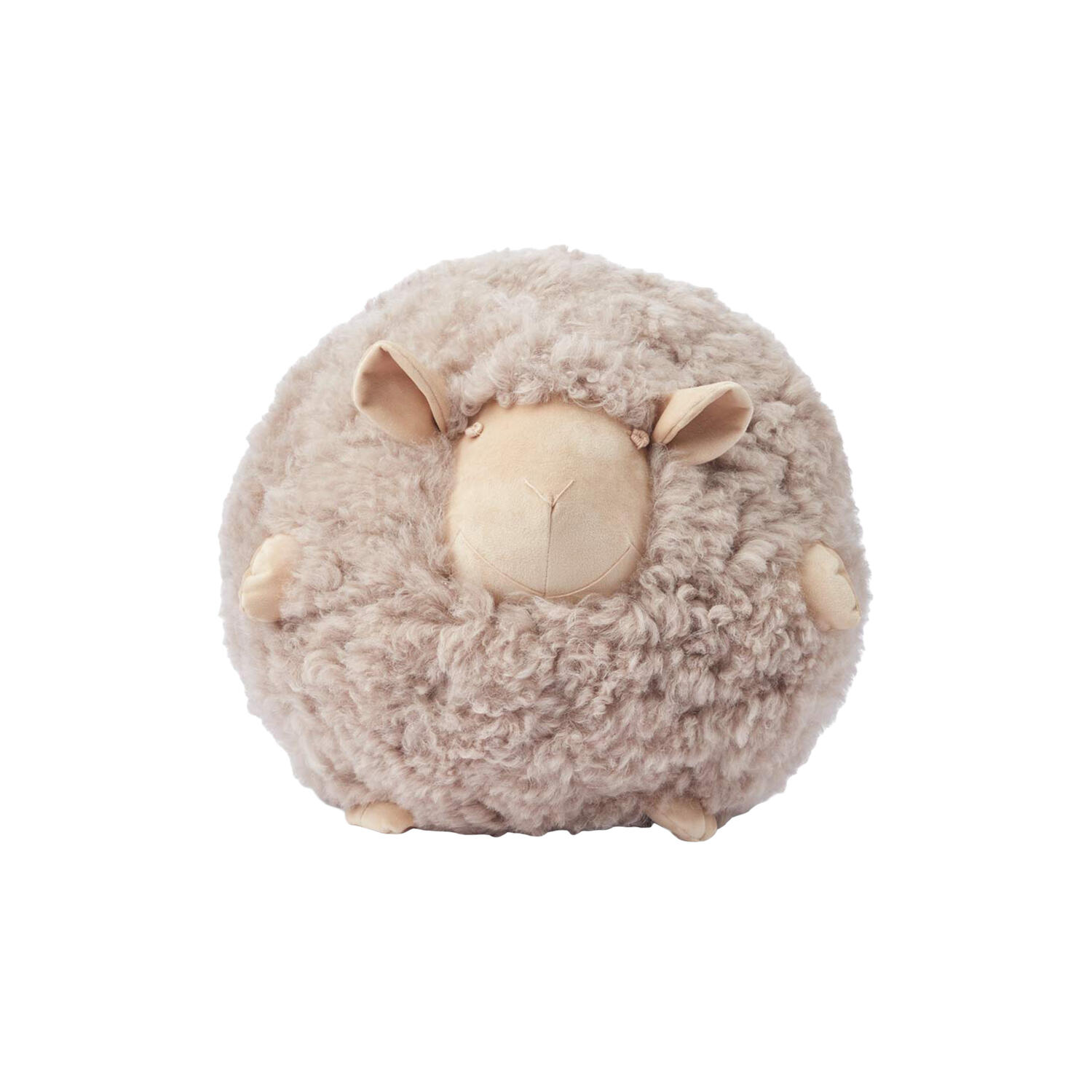 Cute Sheep rund pude ø 26 cm, taupe