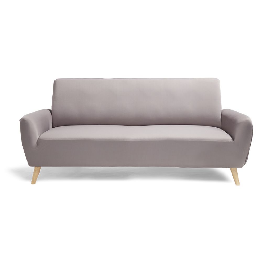 Protège canapé extensible 3 places uni gris 195 à 230 cm