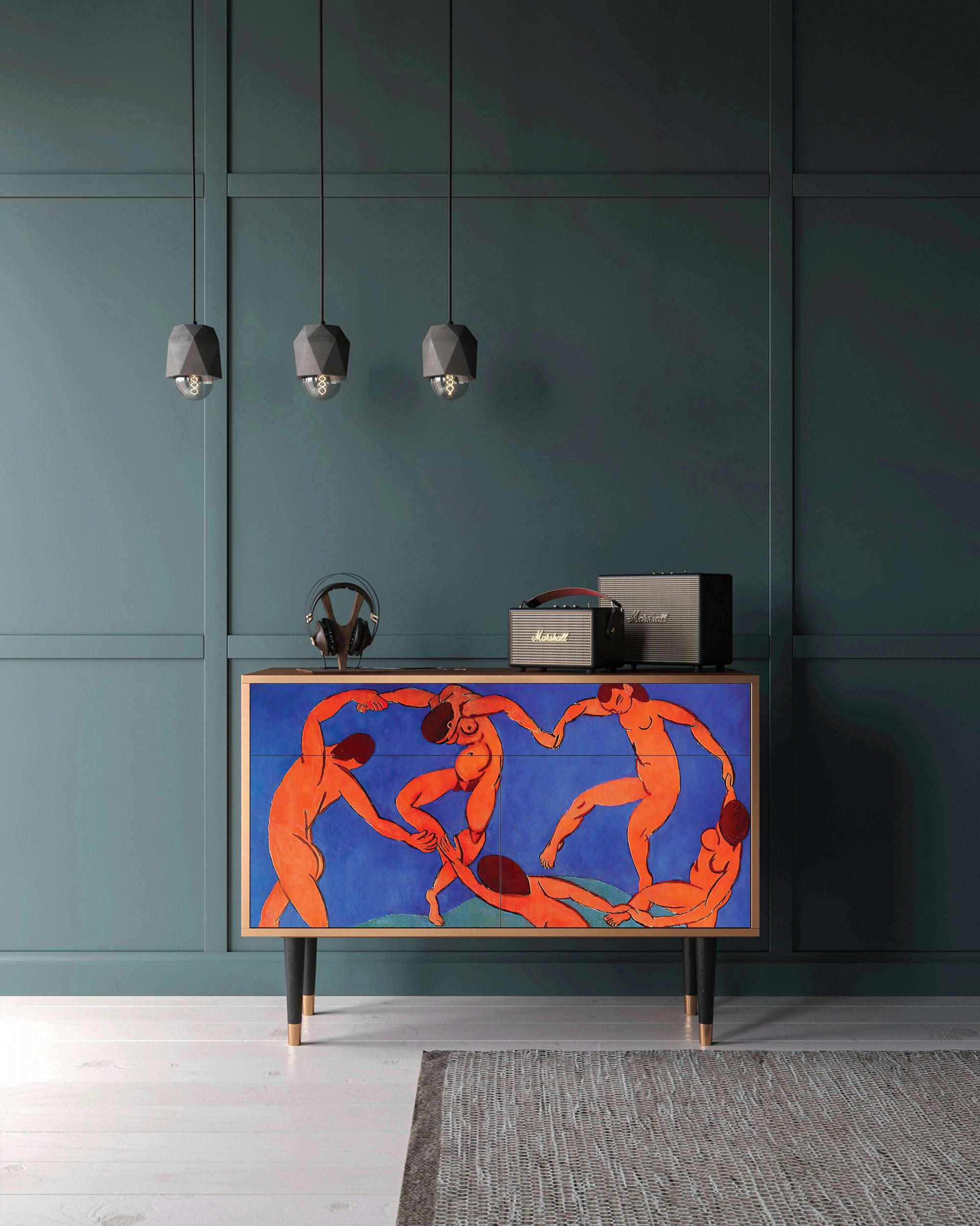 THE DANCE BY HENRI MATISSE - Buffet  multicolore 2 tiroirs et 2 portes L 115 cm