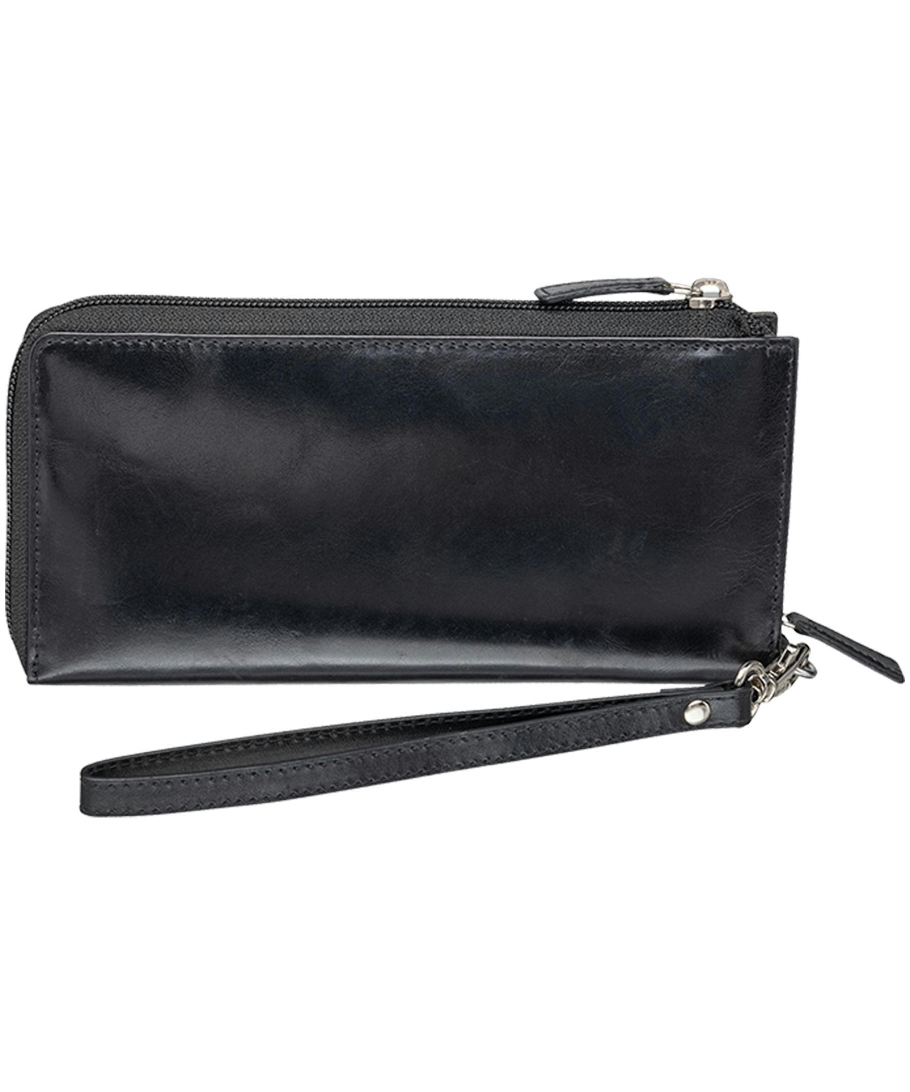 Mancini Leather Goods Women's Casablanca RFID Secure Trifold Wallet Black