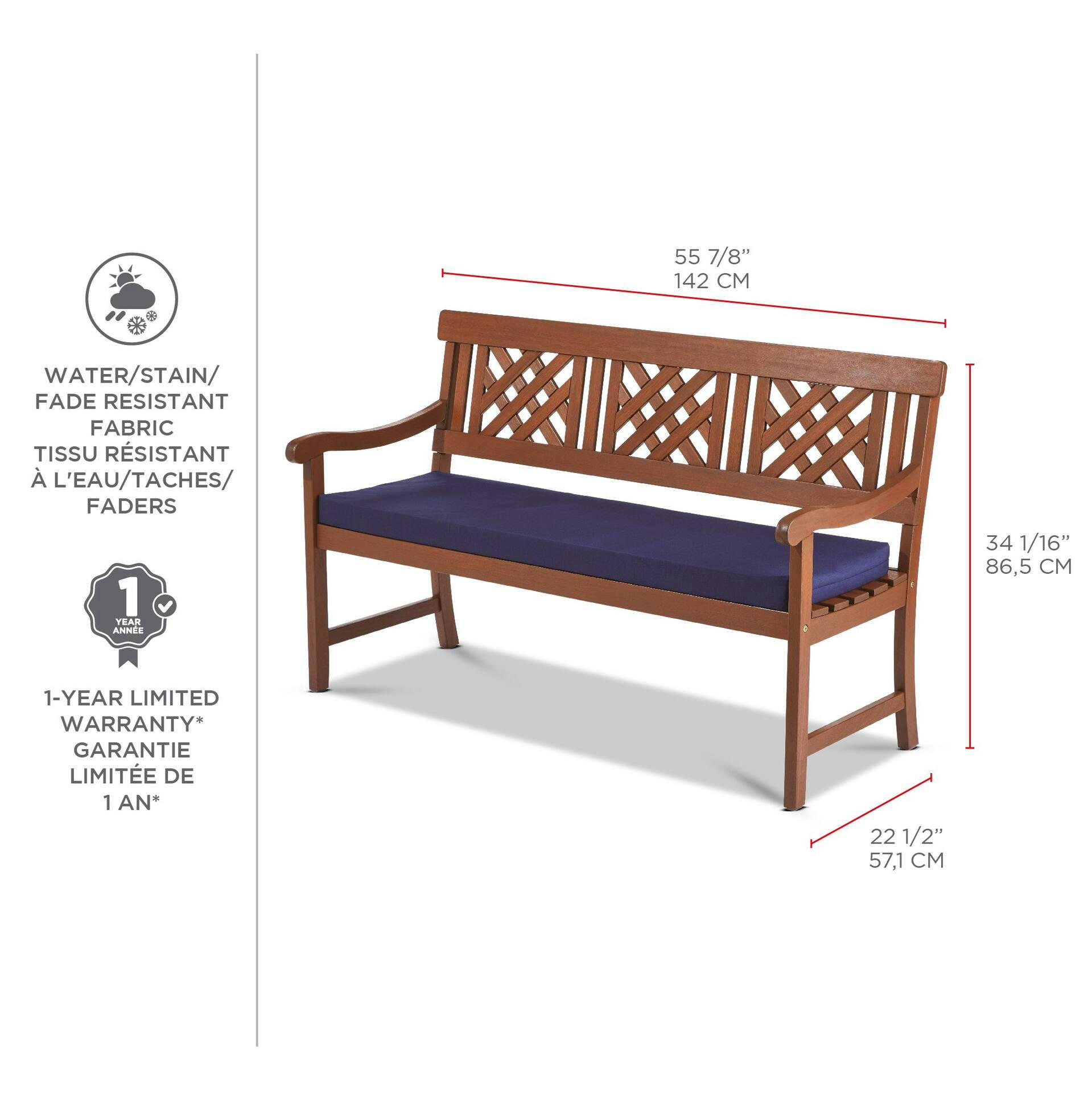 CANVAS Cayley All-Weather Double Outdoor/Patio Bench