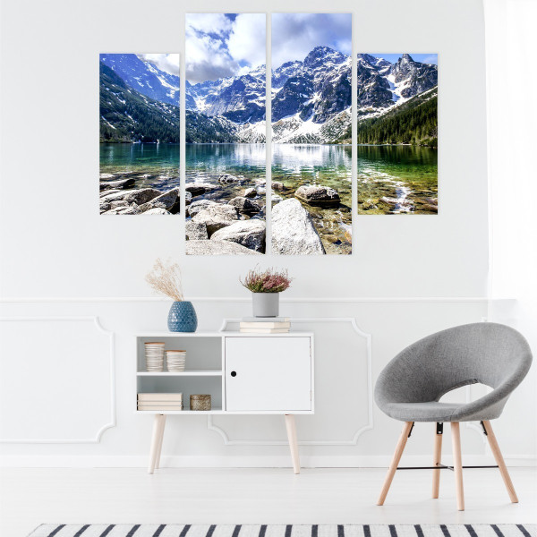 Obraz 4-Częściowy MORSKIE OKO Krajobraz 3D 80x60cm