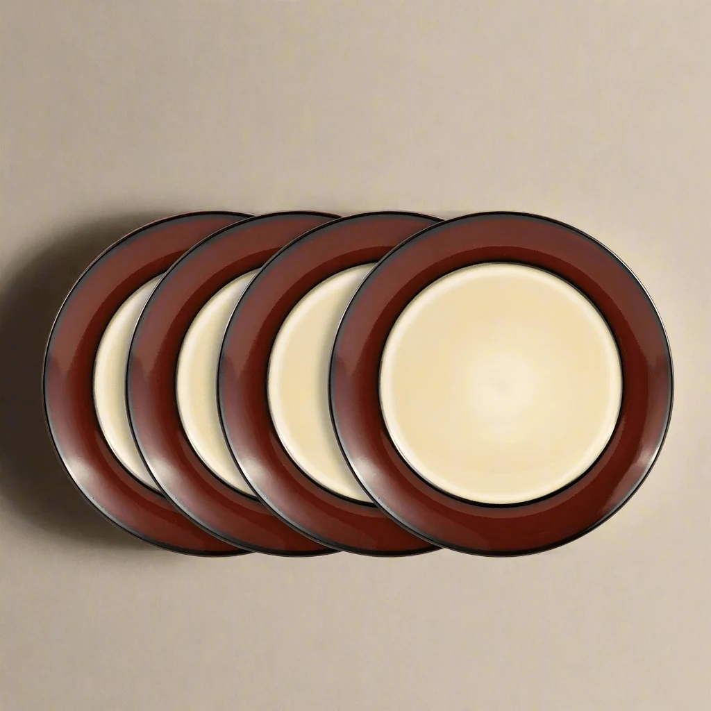 Gourmet Basics Belmont Set of 4 Red Round Dinner Plates