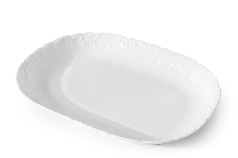 KONSIMO ROCOCO MARIA Biały półmisek z porcelany dł. 29 cm