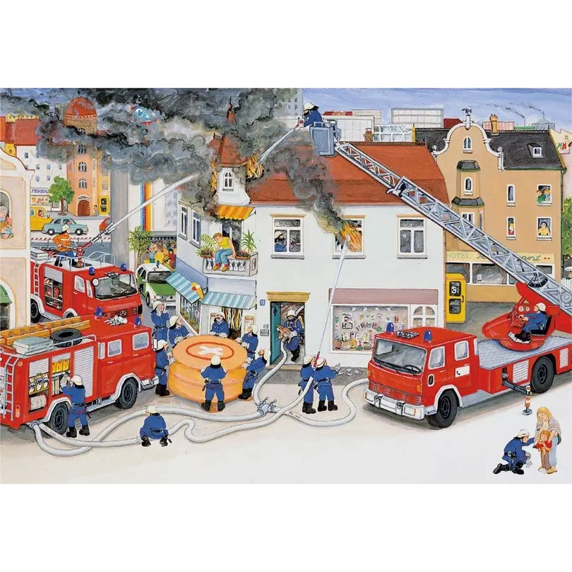 Puzzle 2-teilig Feuerwehr