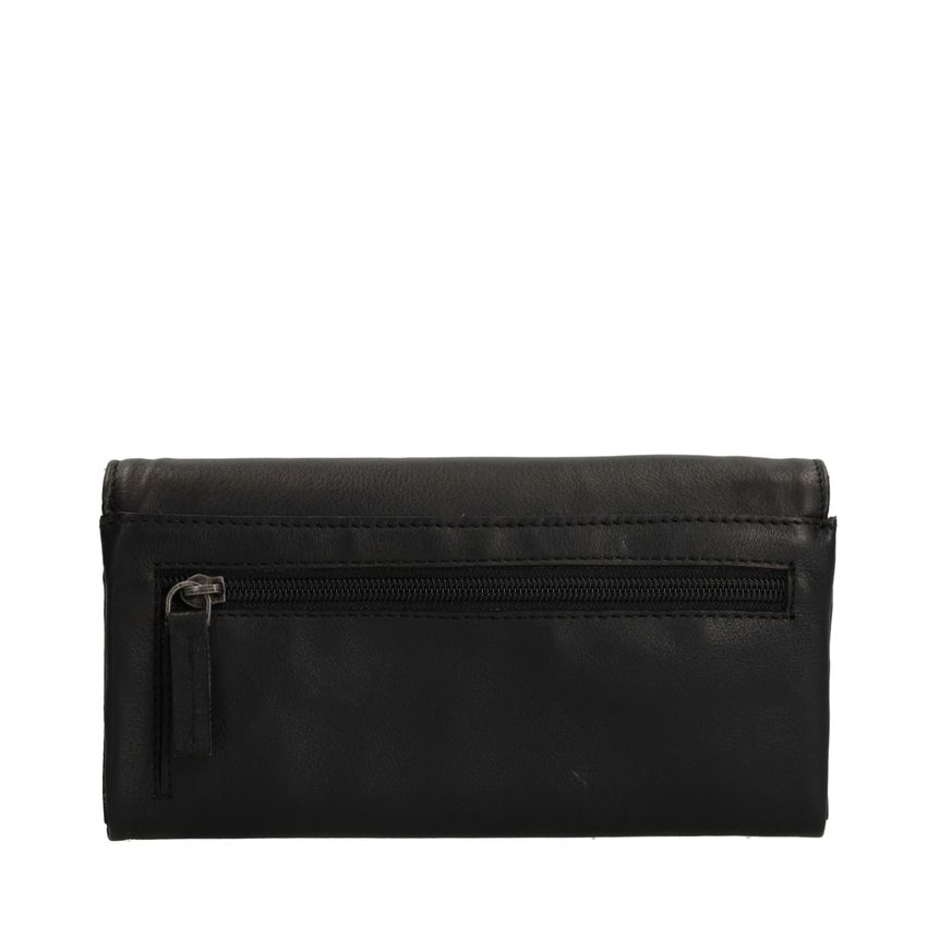 Manfield Zwarte leren clutch