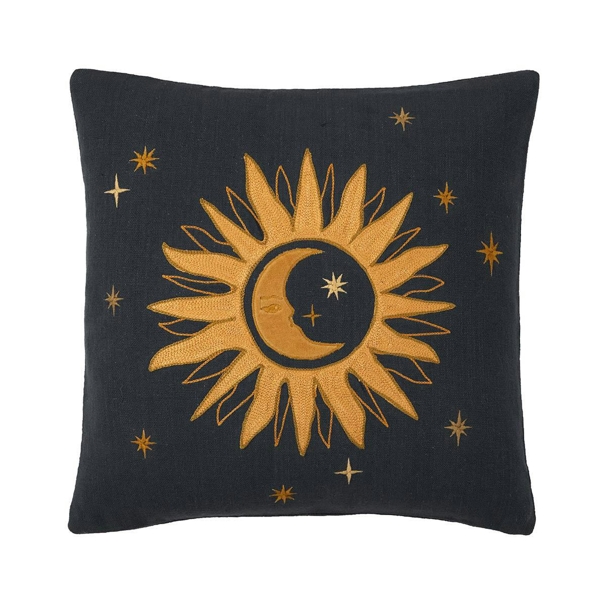 ASTRES - Housse de coussin en coton bleu 45 x 45 cm