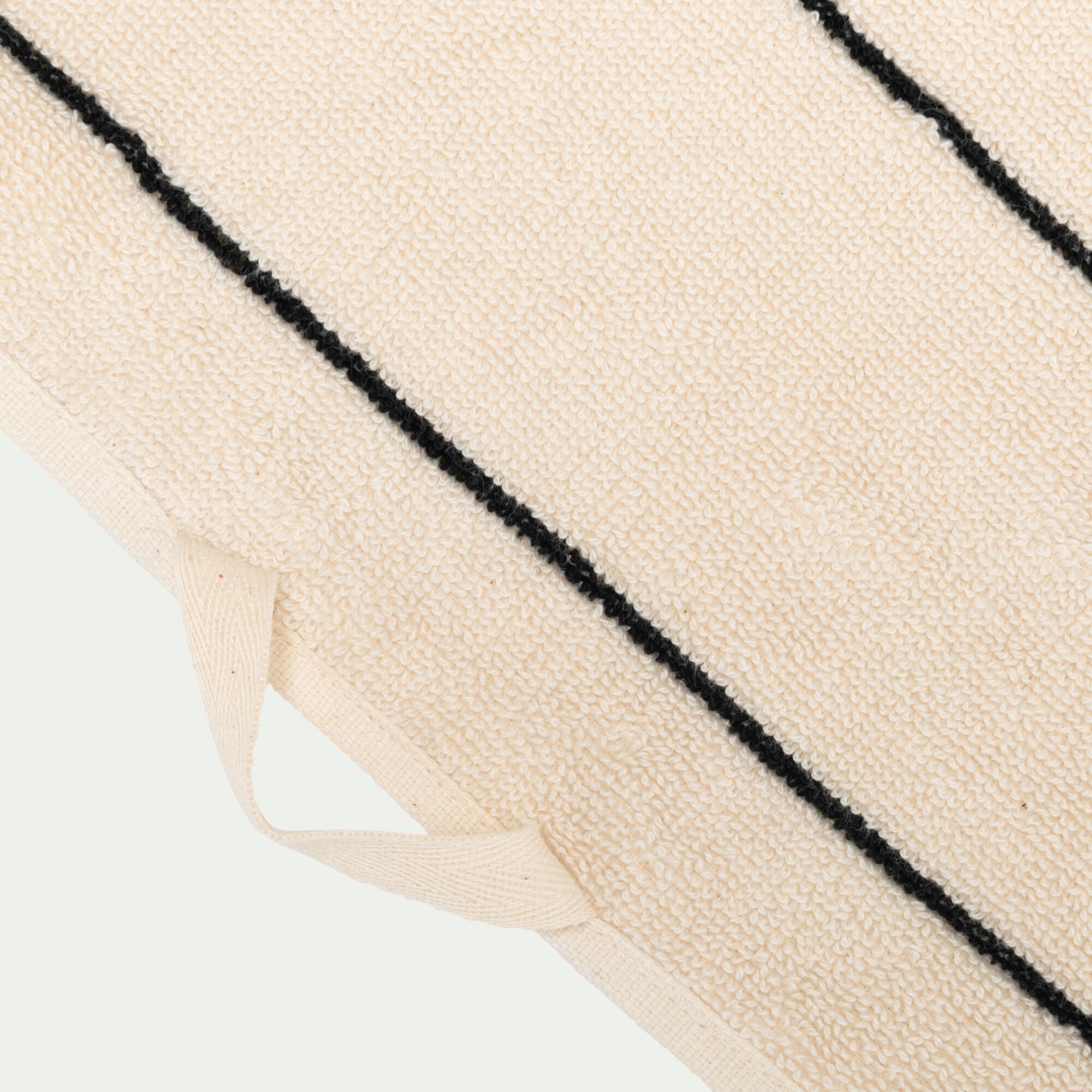 PISELLI - Linge de toilette rayé en coton - beige