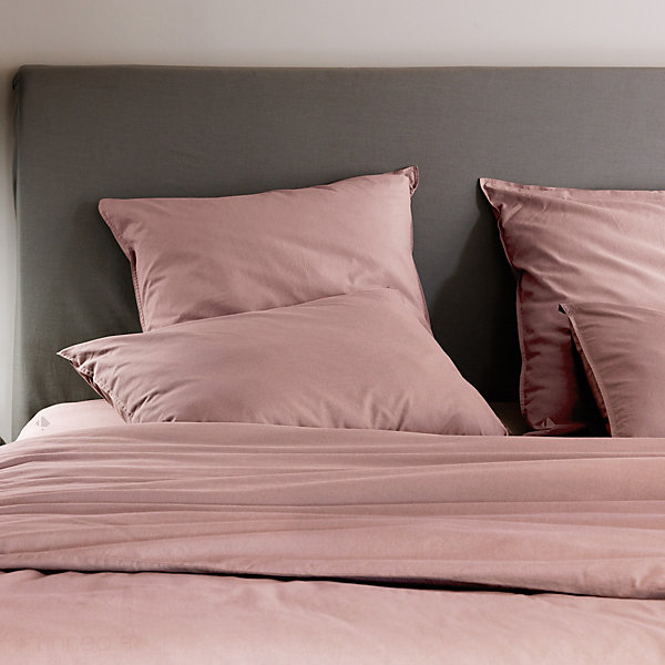 Housse de couette PALACE pur coton lavé 240x220 cm uni rose
