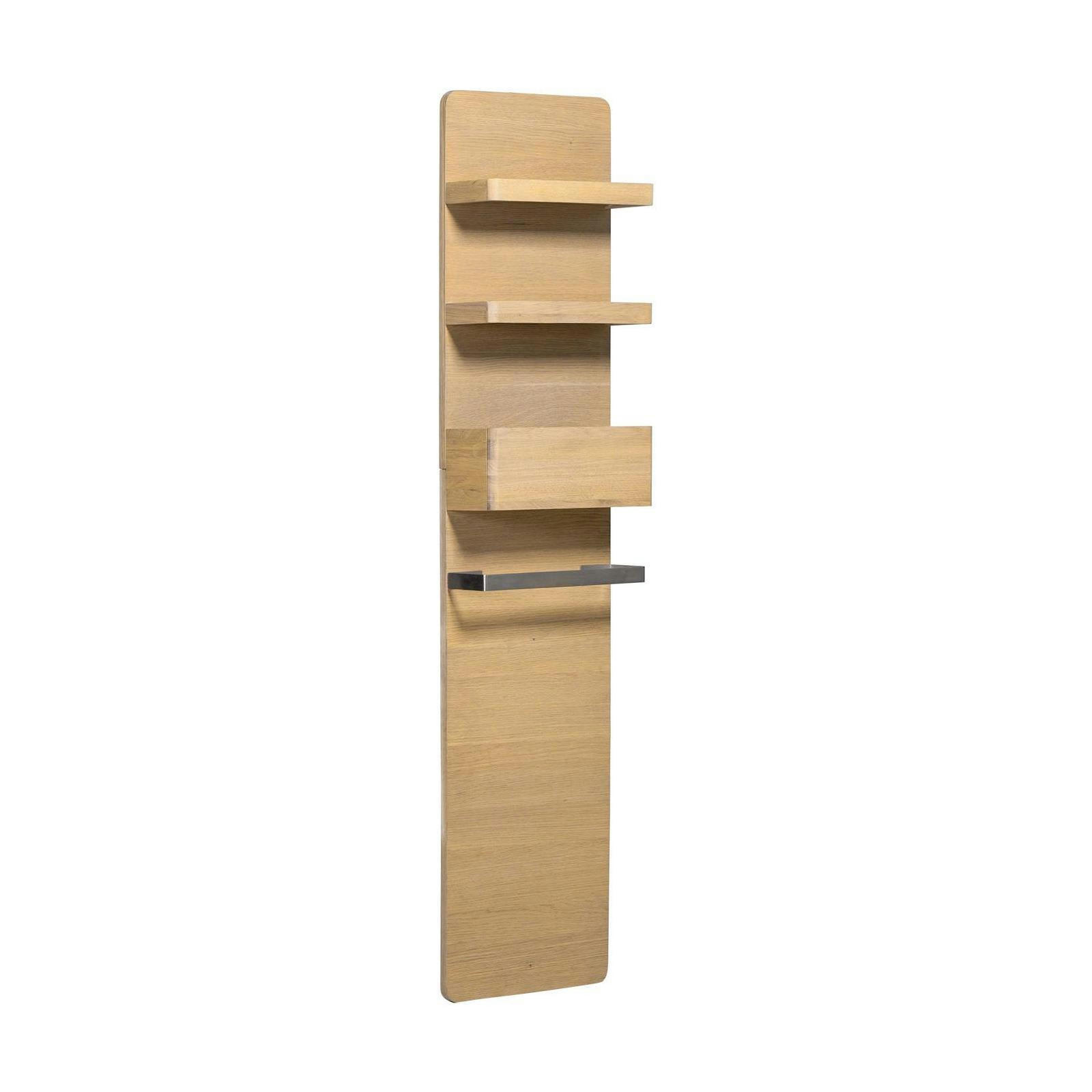 SAVANE - Colonne extra plate étagères et porte-serviette chêne 40x170 cm